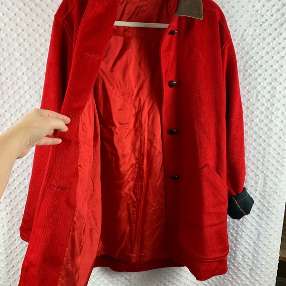 VINTAGE HERMAN KAY Coat Long Red Wool - Picture 3 of 8